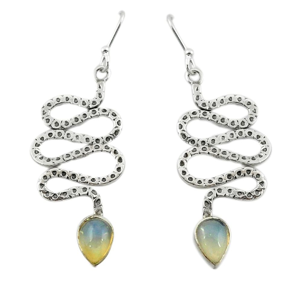 Natural multi color ethiopian opal 925 silver dangle earrings d12345