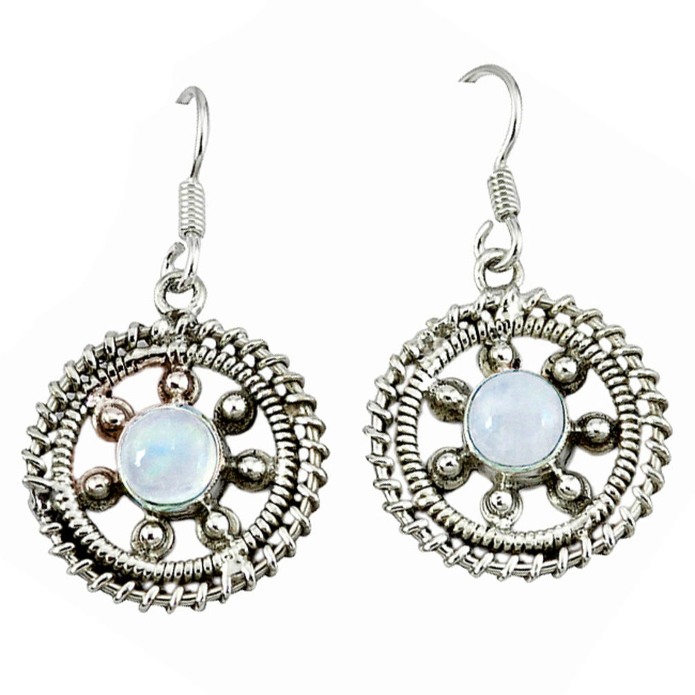 moonstone 925 sterling silver dangle earrings d12488