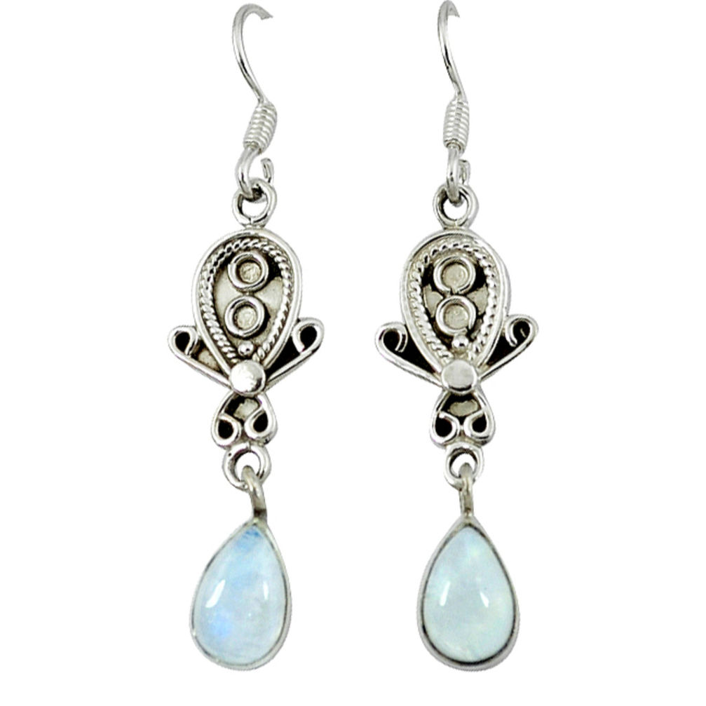 moonstone 925 sterling silver dangle earrings d12767