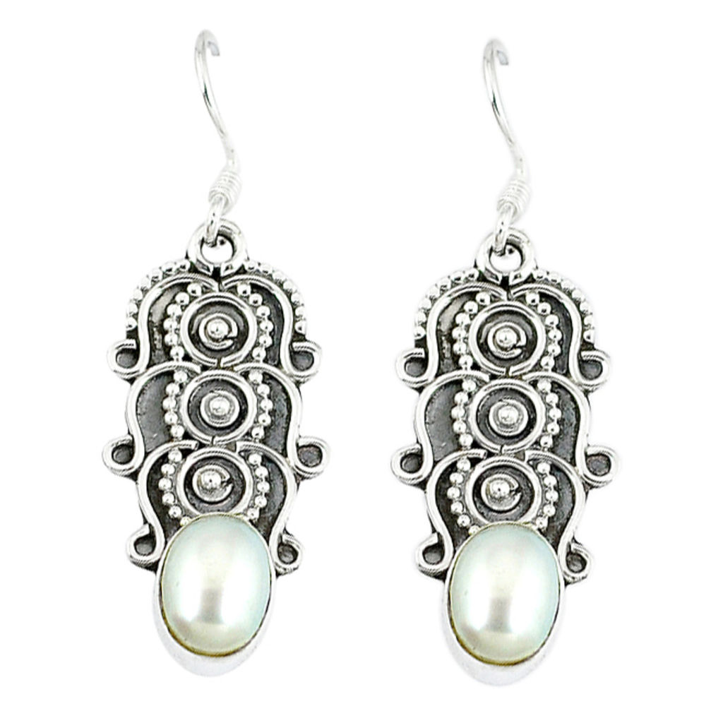 ver natural white pearl dangle earrings jewelry d12804