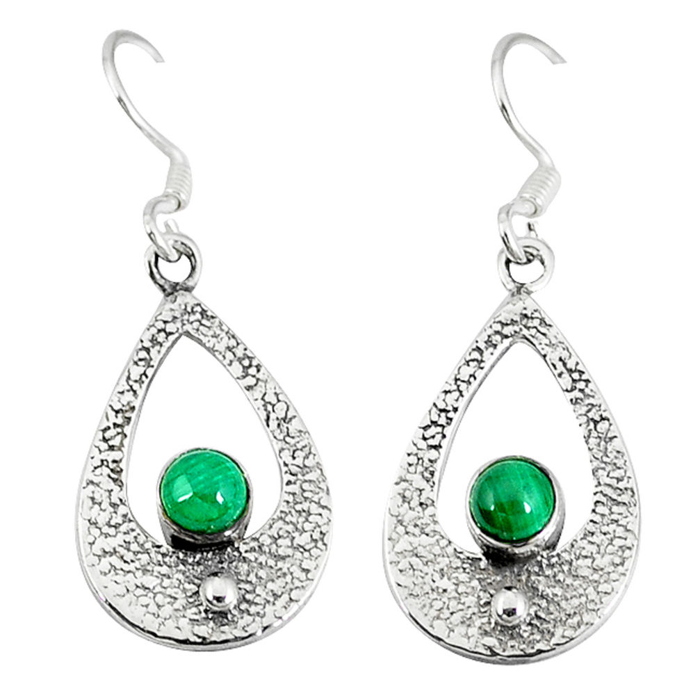 al green malachite (pilot's stone) dangle earrings d12971