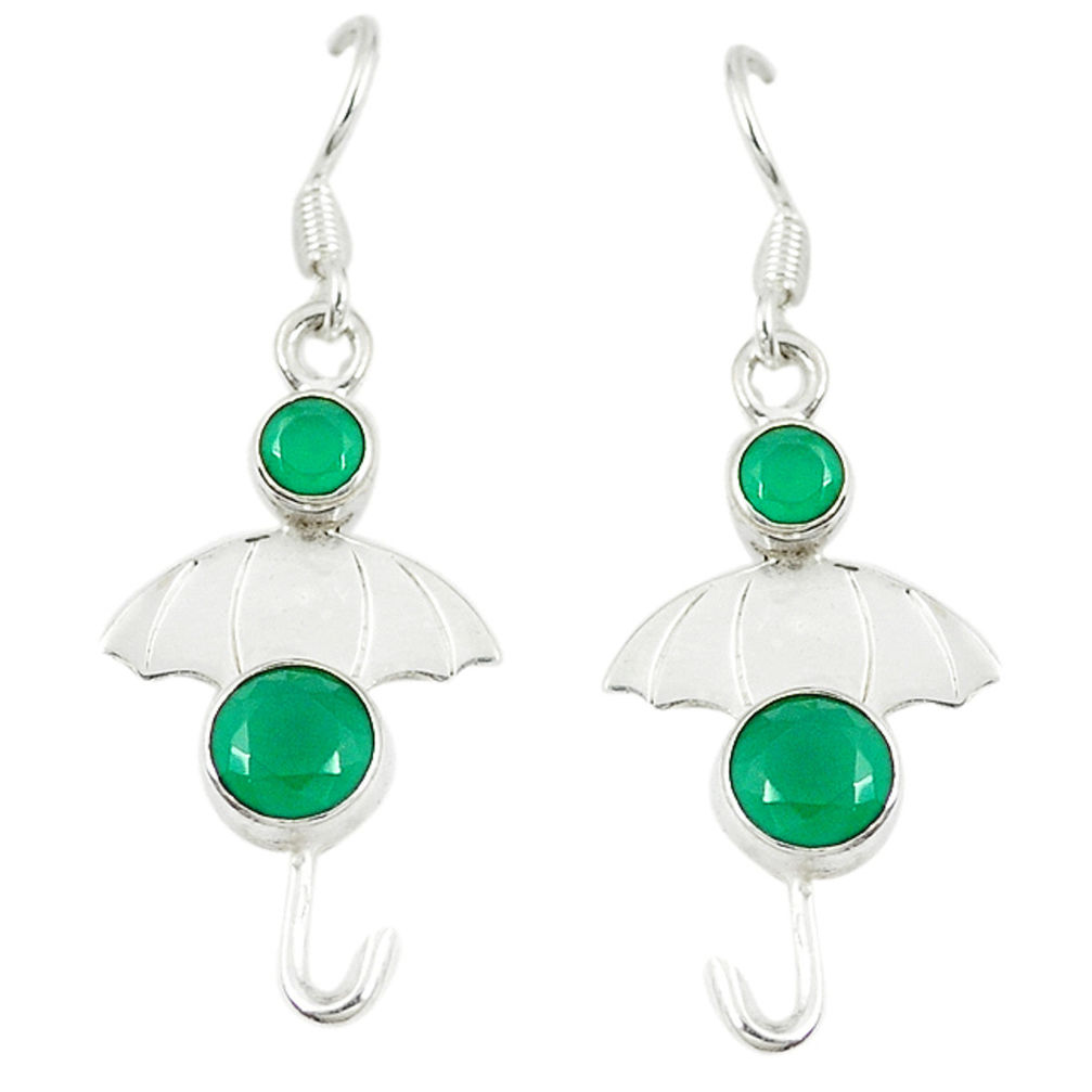 Green emerald quartz 925 sterling silver dangle earrings jewelry d14271