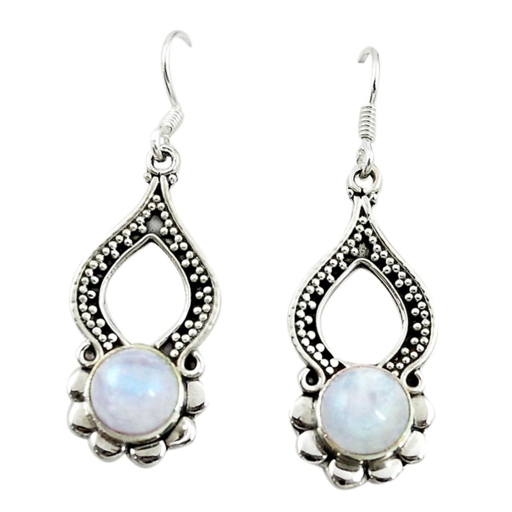 925 sterling silver natural rainbow moonstone dangle earrings jewelry d15099