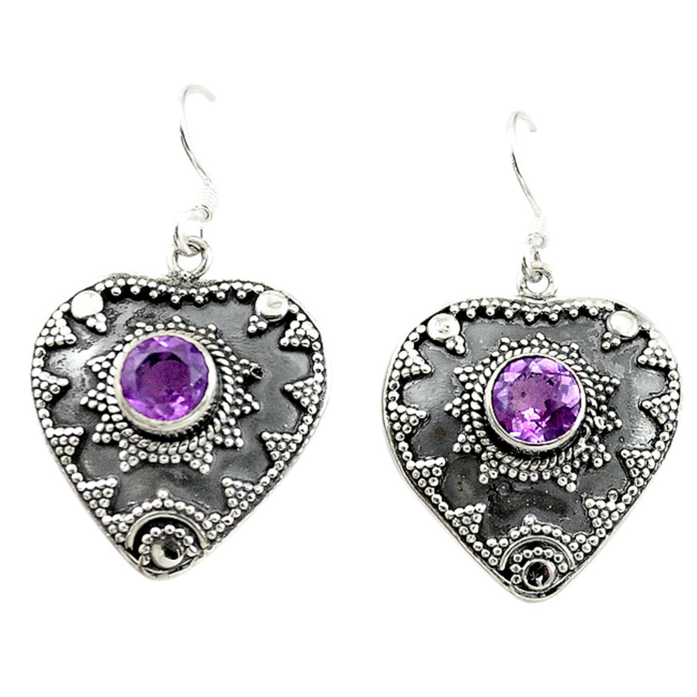 925 sterling silver natural purple amethyst dangle earrings jewelry d15140