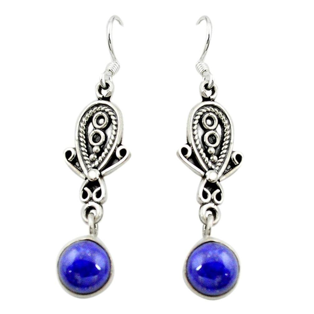 925 sterling silver natural blue lapis lazuli dangle earrings jewelry d15175