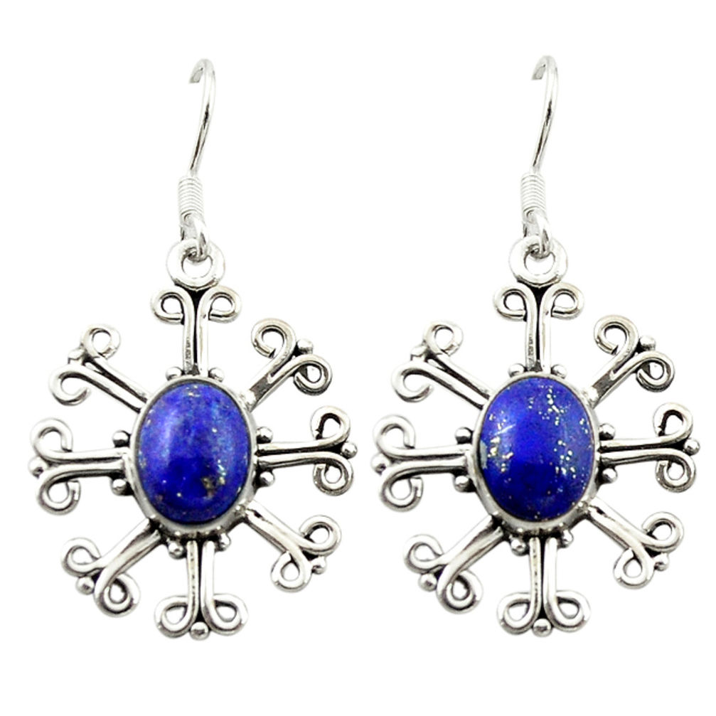 925 sterling silver natural blue lapis lazuli dangle earrings jewelry d15808