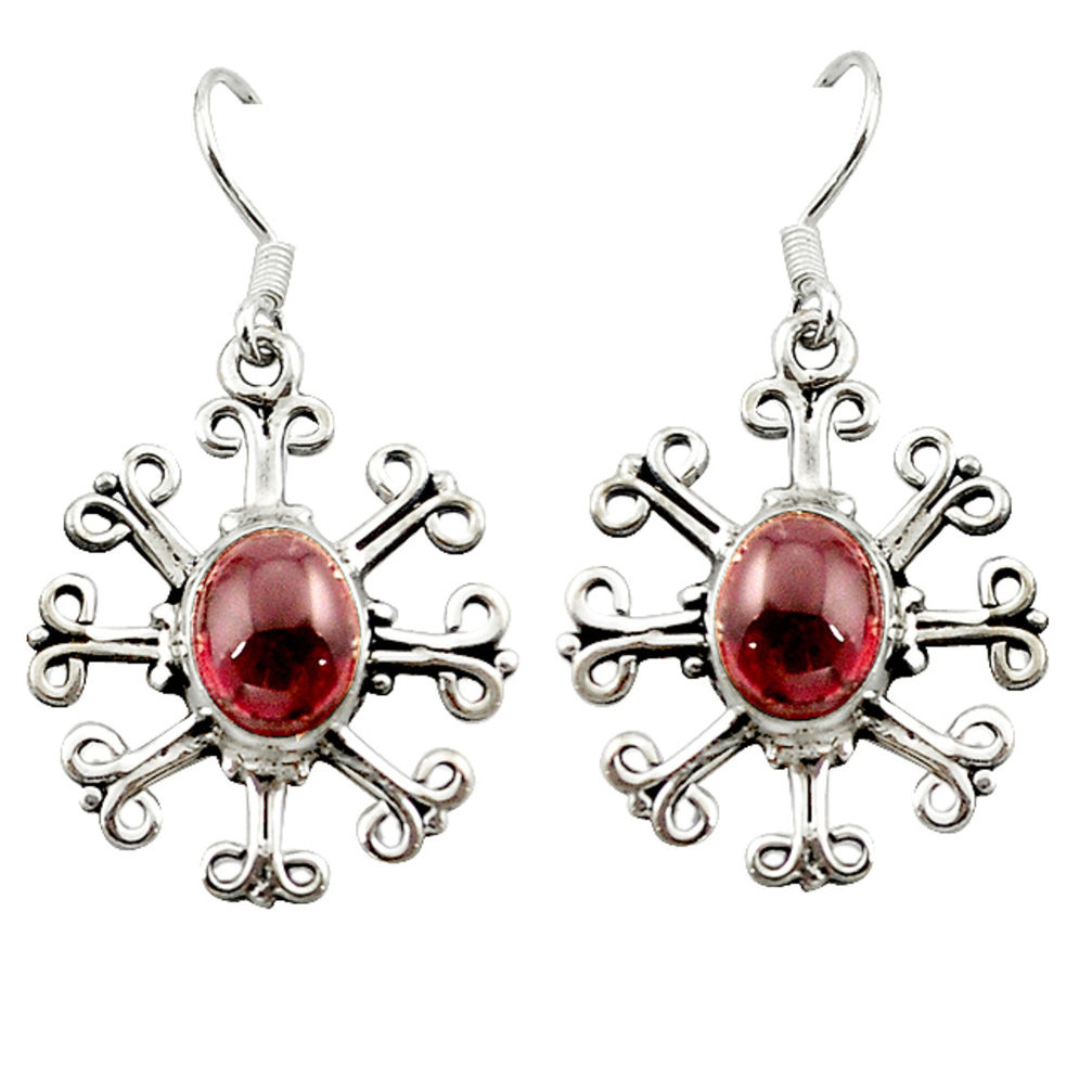 925 sterling silver natural red garnet dangle earrings jewelry d15820