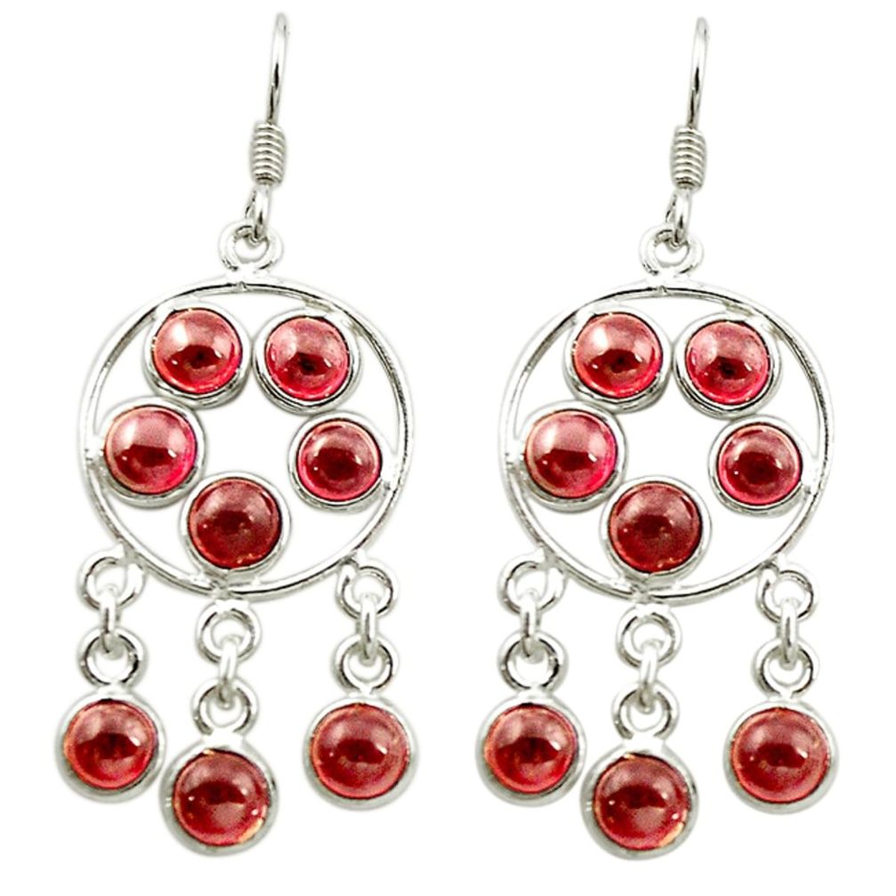 Natural red garnet 925 sterling silver chandelier earrings jewelry d15853