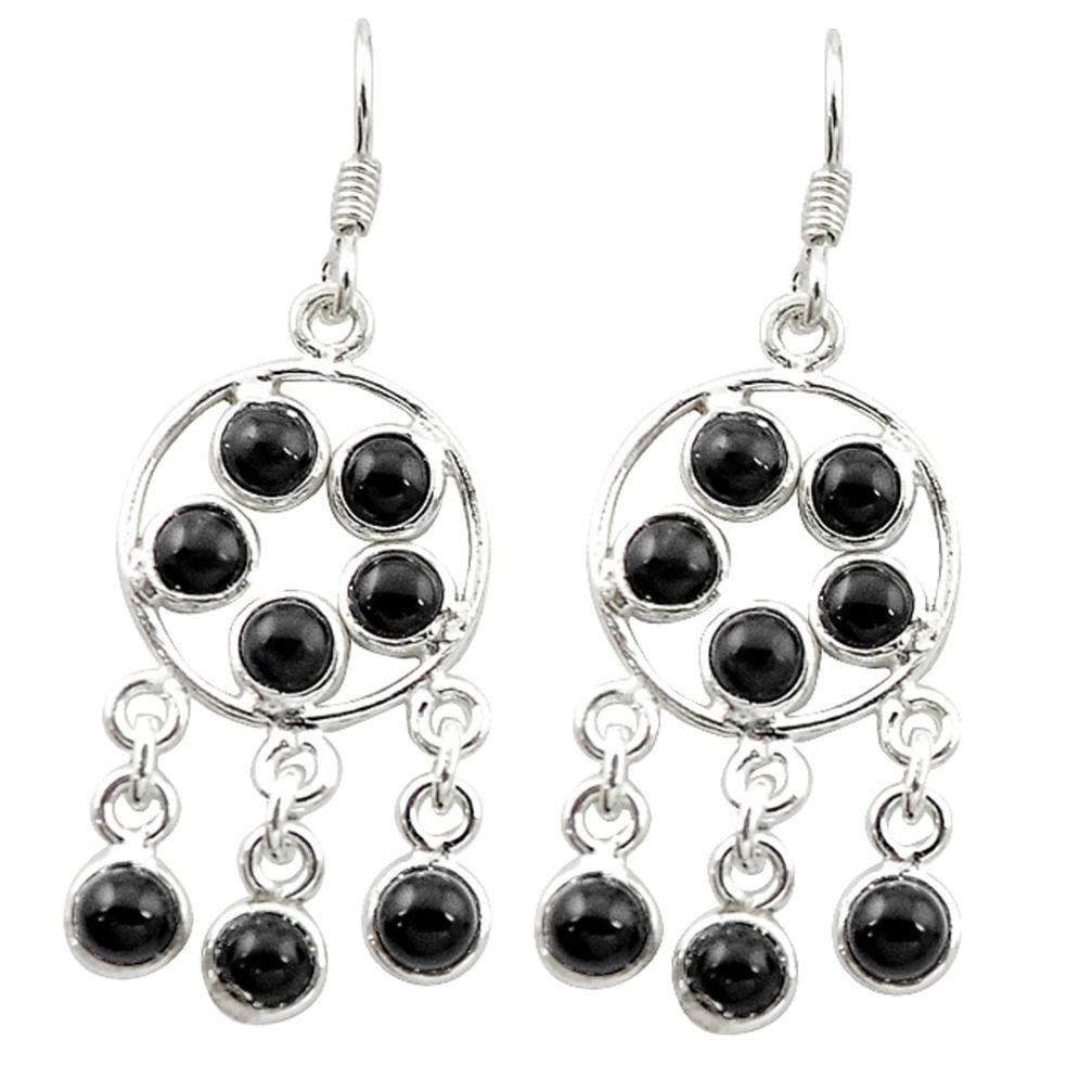 925 sterling silver natural black onyx chandelier earrings jewelry d15860