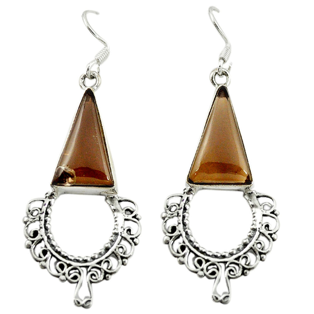 925 sterling silver brown smoky topaz dangle earrings jewelry d16380