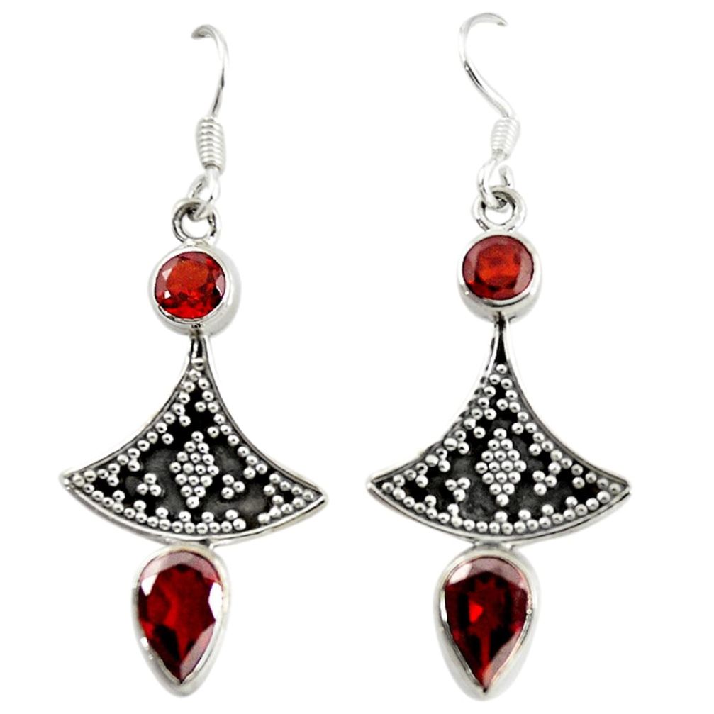 925 sterling silver natural red garnet dangle earrings jewelry d16510
