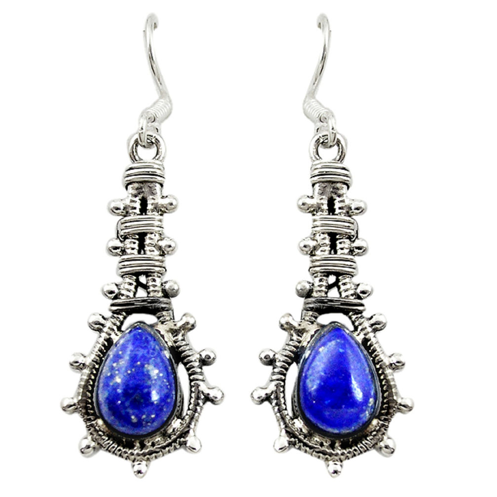 925 sterling silver natural blue lapis lazuli dangle earrings jewelry d16532