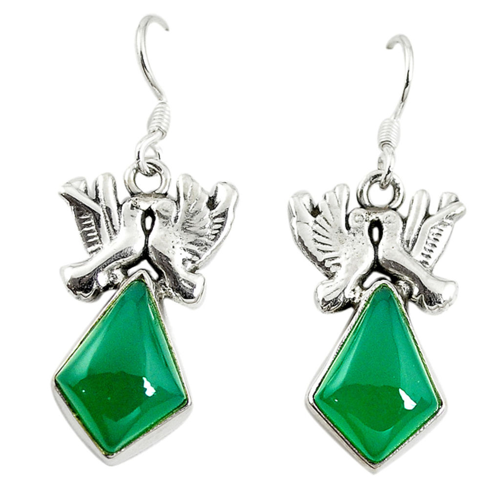 alcedony 925 sterling silver love birds earrings d17452