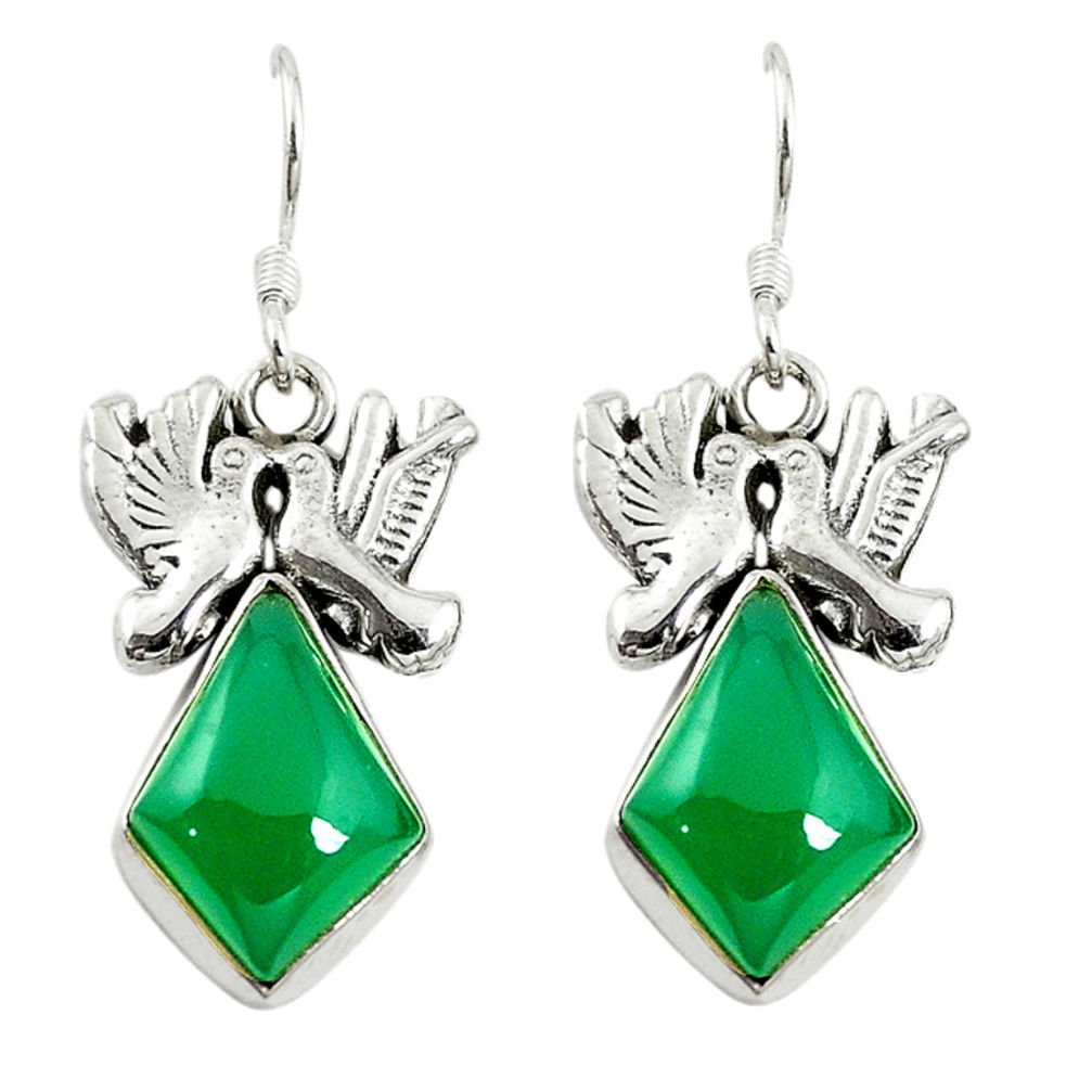 alcedony 925 sterling silver love birds earrings d17460