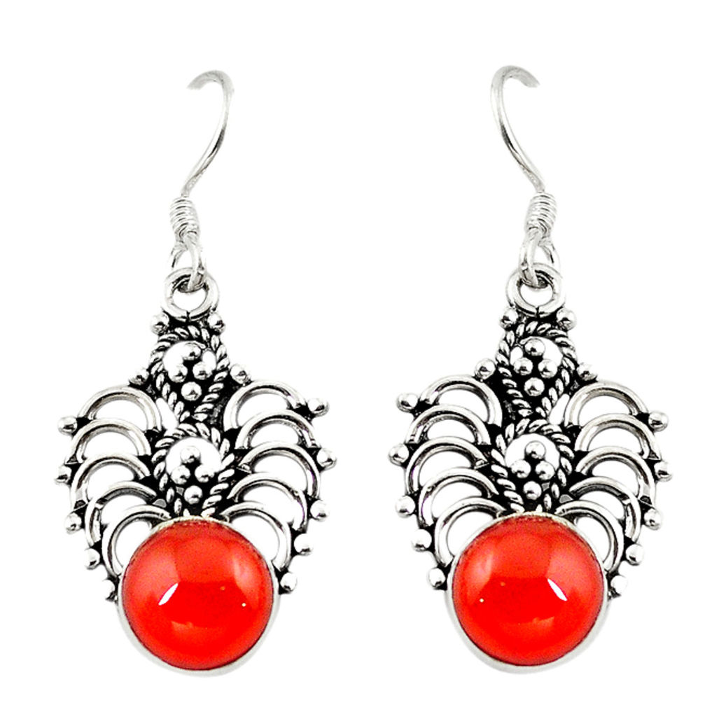 ornelian (carnelian) 925 silver dangle earrings d18129