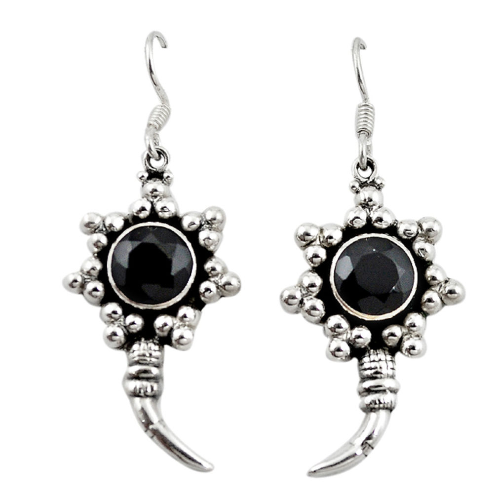 925 sterling silver natural black onyx dangle earrings jewelry d18254