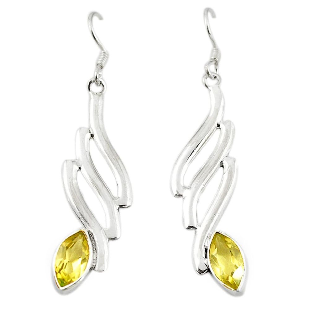 Natural yellow citrine 925 sterling silver earrings jewelry d18283