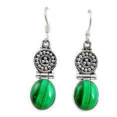 925 silver natural green malachite (pilot's stone) dangle earrings d18645
