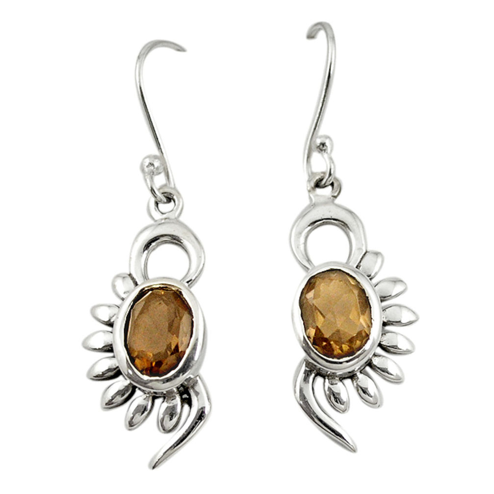 925 sterling silver brown smoky topaz dangle earrings jewelry d19684