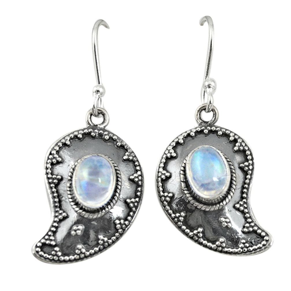 925 sterling silver natural rainbow moonstone dangle earrings jewelry d19735