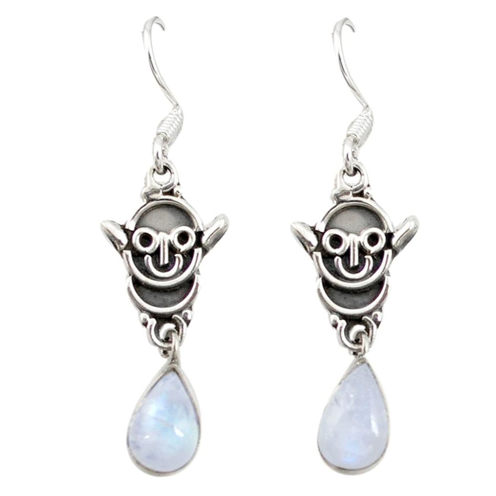 925 sterling silver natural rainbow moonstone dangle earrings jewelry d19799