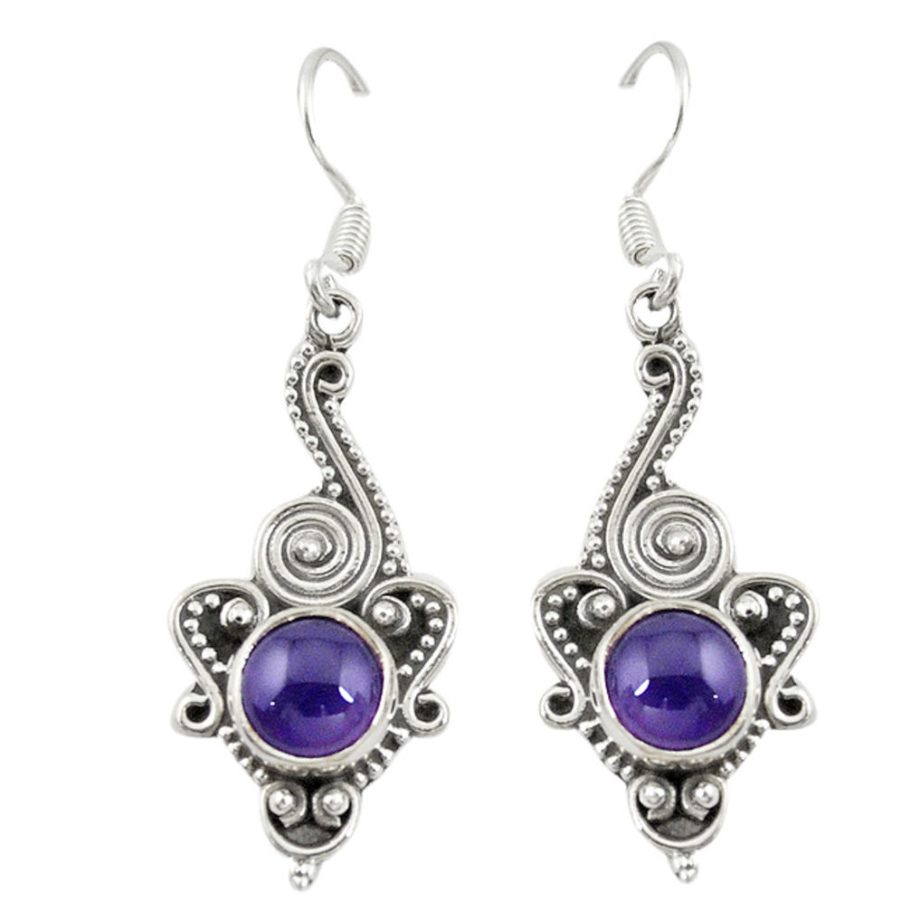 925 sterling silver natural purple amethyst dangle earrings jewelry d19849