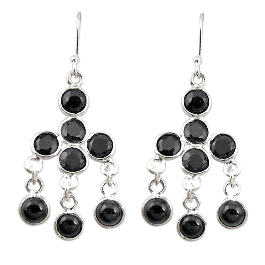 925 sterling silver natural black onyx chandelier earrings jewelry d20084