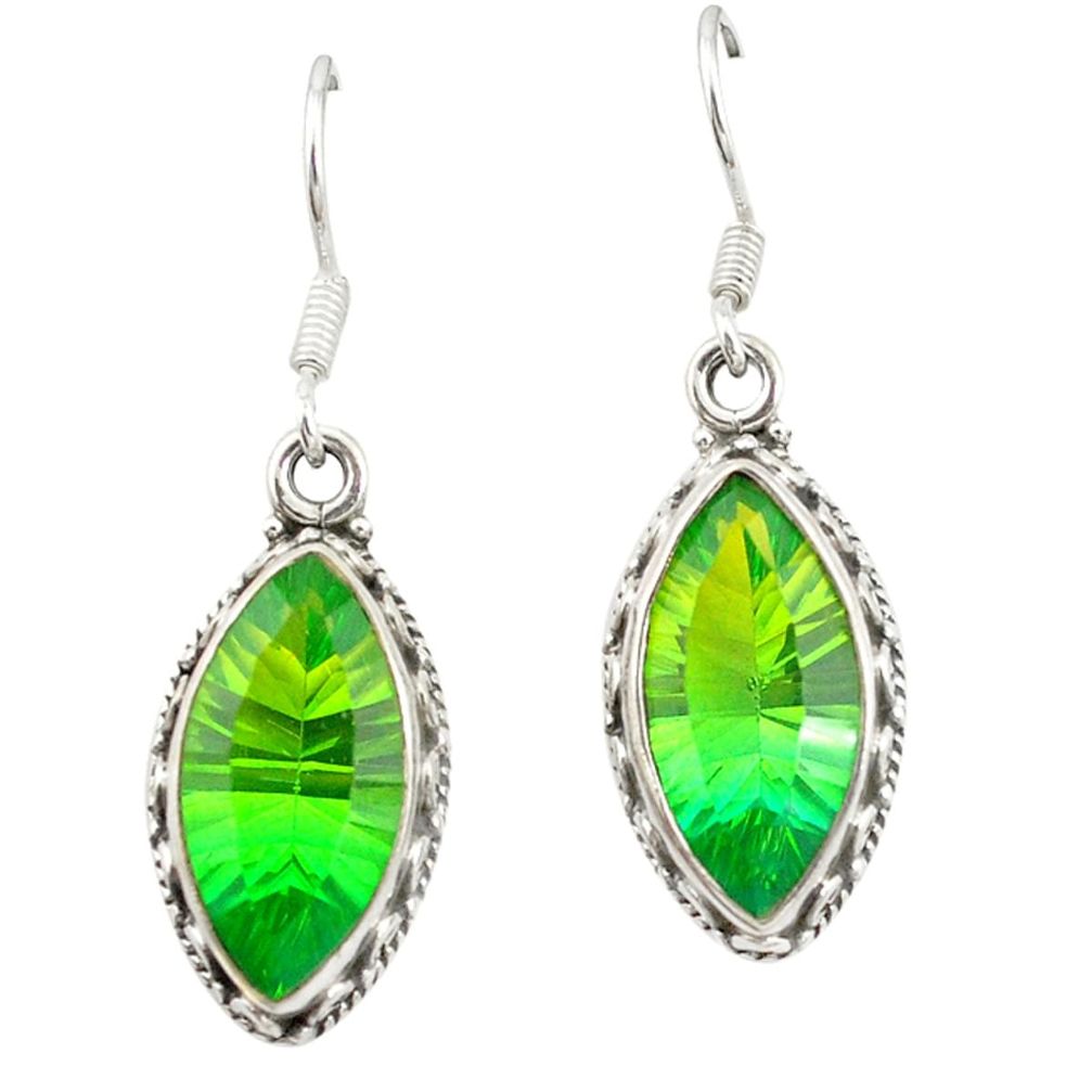 925 sterling silver green tourmaline (lab) dangle earrings jewelry d20112