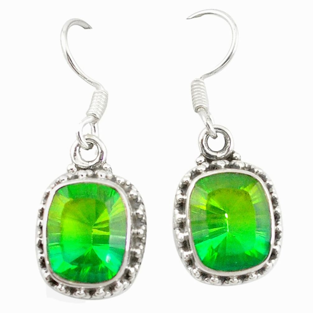 925 sterling silver green tourmaline (lab) dangle earrings jewelry d20117