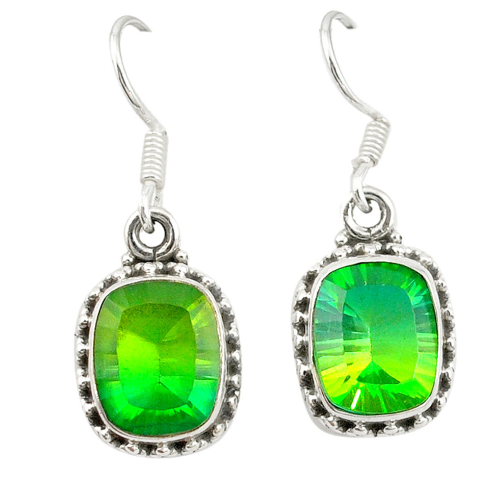 925 sterling silver green tourmaline (lab) dangle earrings jewelry d20119
