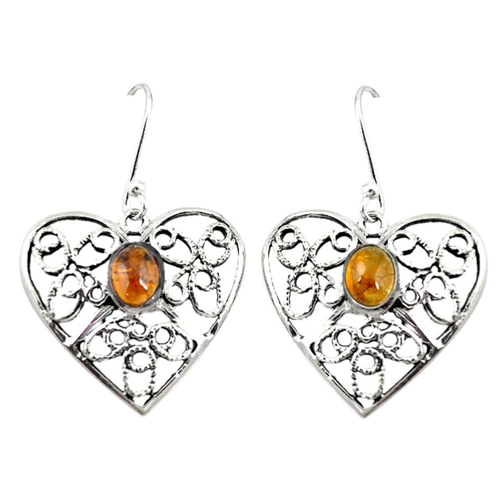 Natural multi color ethiopian opal 925 silver dangle heart earrings d20377