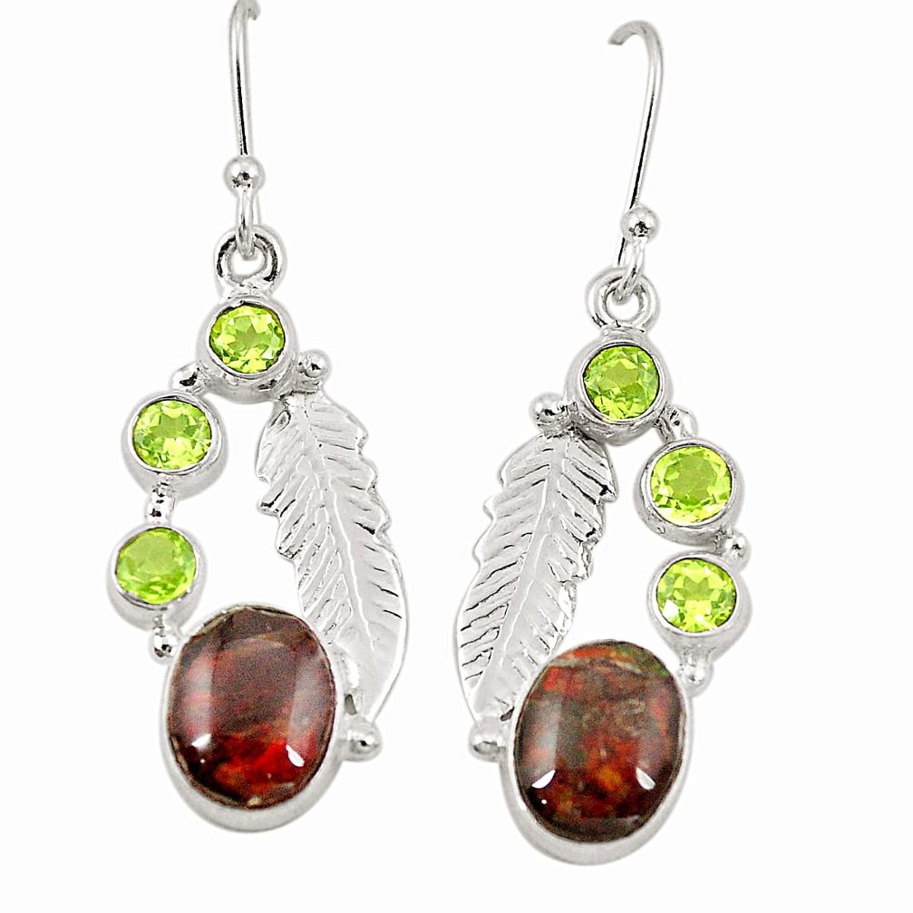 Natural multi color ammolite (canadian) 925 silver dangle earrings d22083