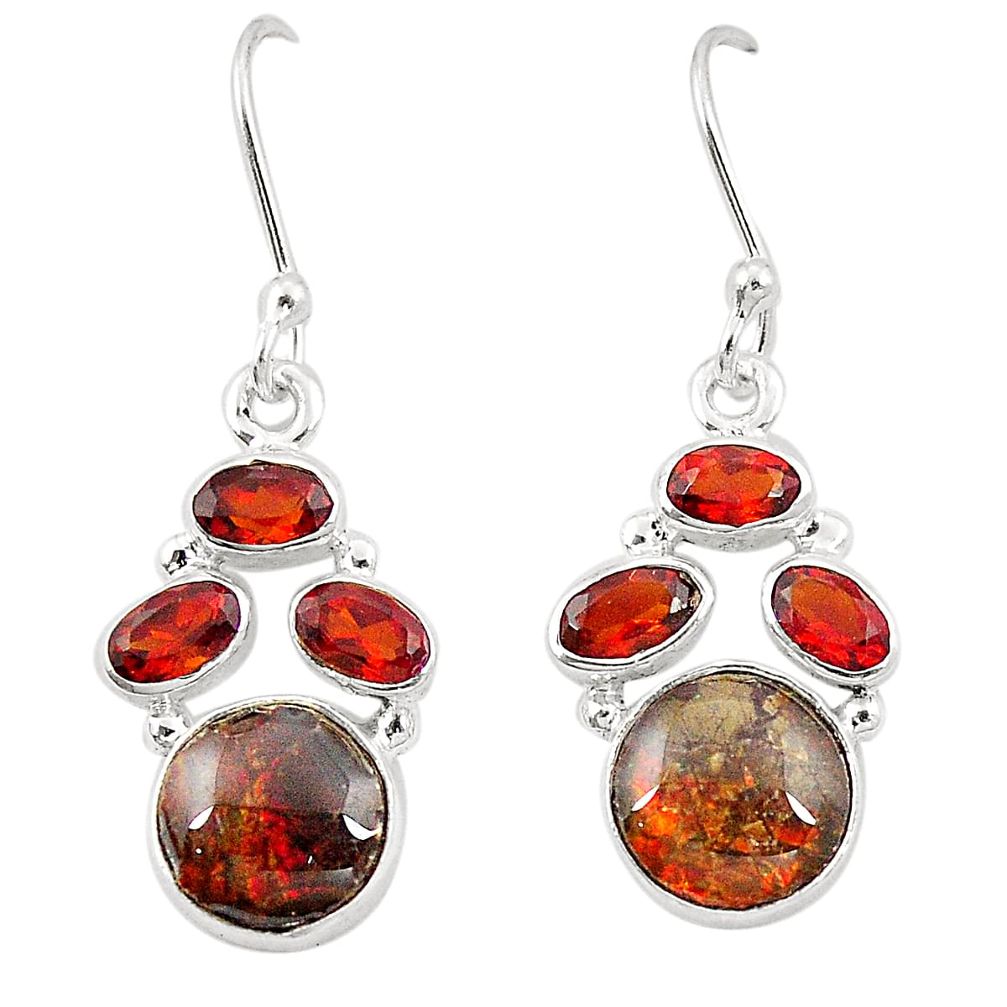 al multi color ammolite (canadian) dangle earrings d22089