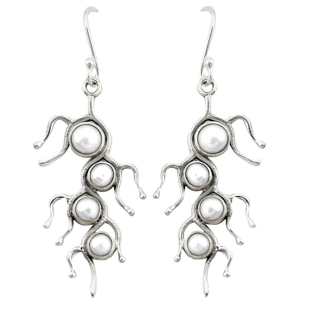 925 sterling silver natural white pearl dangle earrings jewelry d22169
