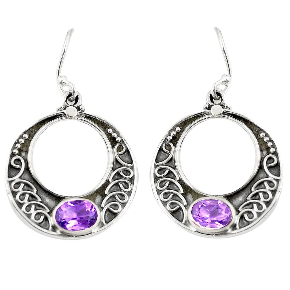 methyst 925 sterling silver dangle earrings d23003