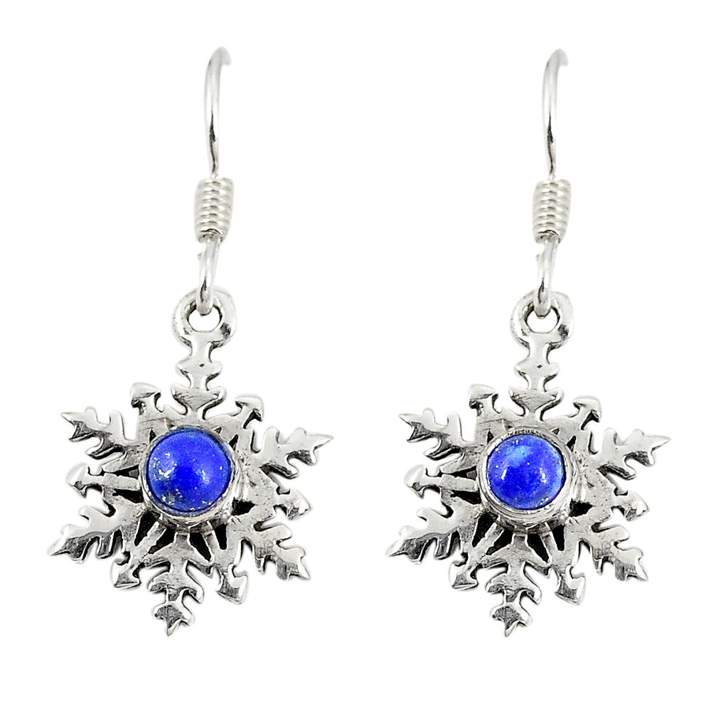 ver natural blue lapis lazuli round dangle earrings d23119