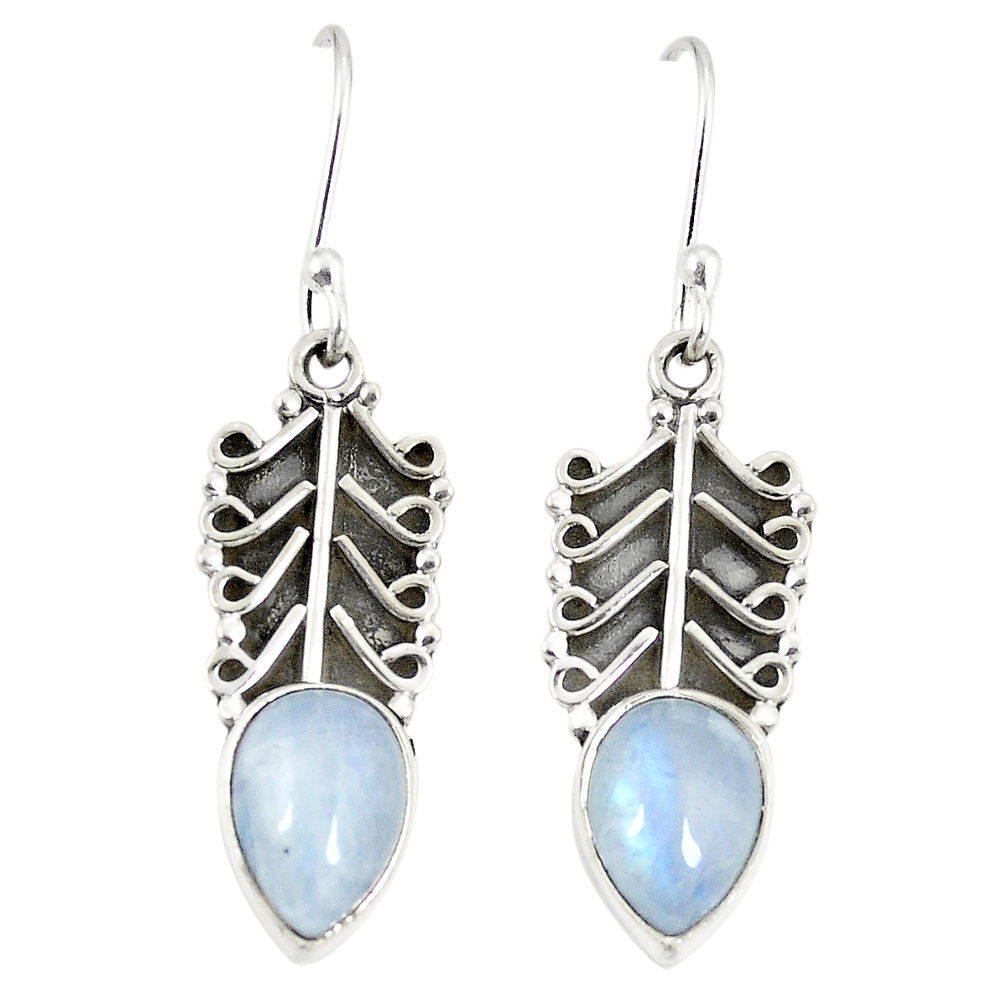 925 sterling silver natural rainbow moonstone dangle earrings jewelry d23139