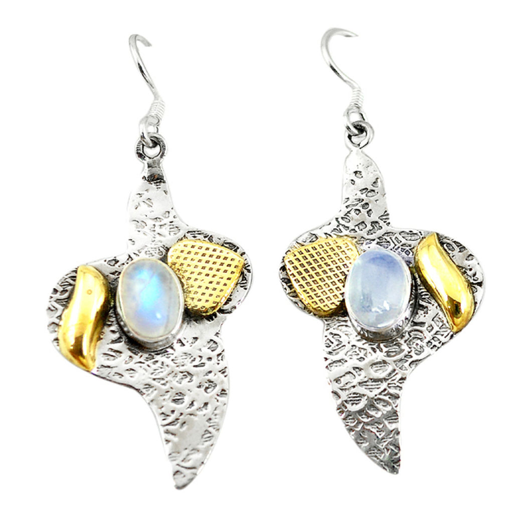 one 925 silver two tone dangle earrings d2321