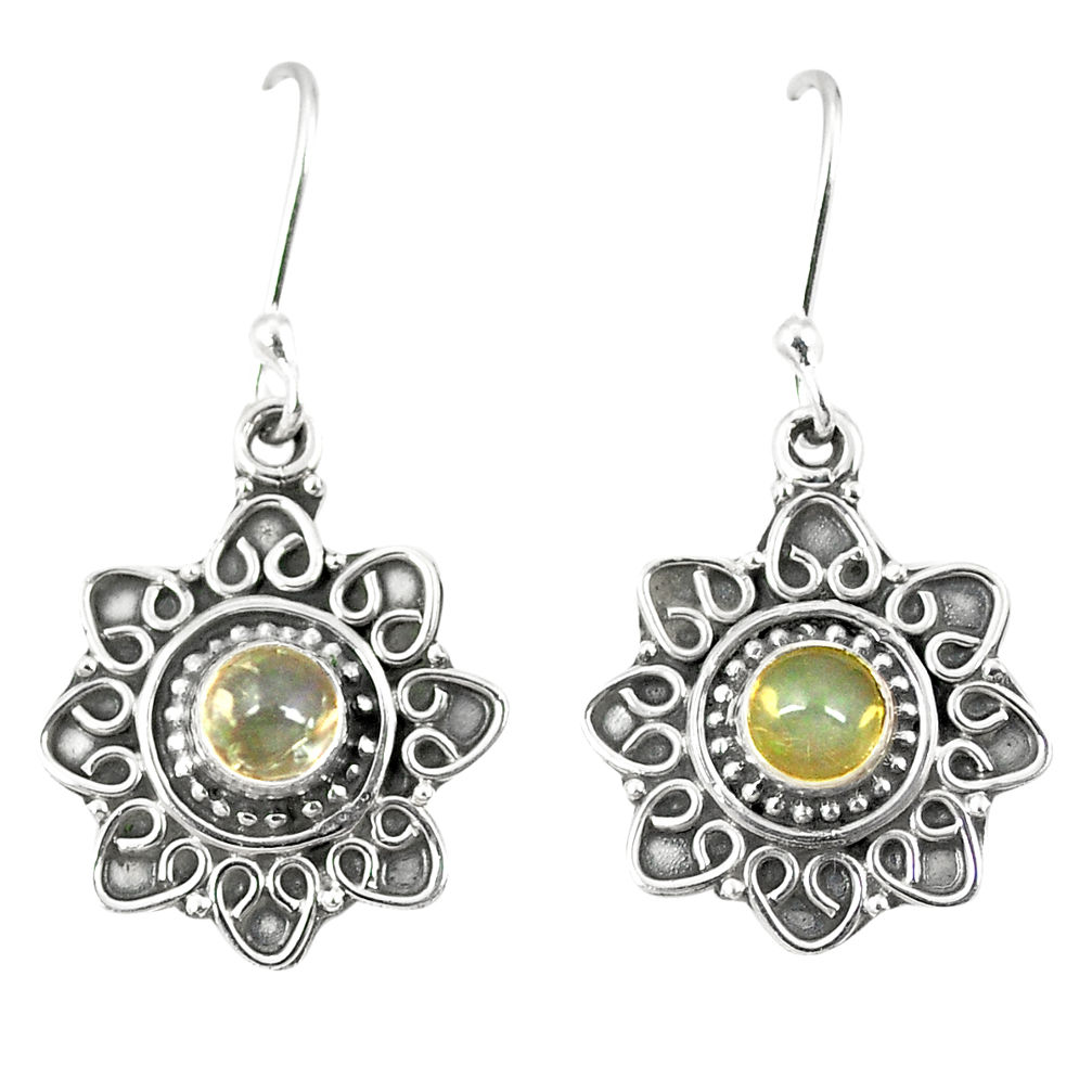 Natural multi color ethiopian opal 925 sterling silver dangle earrings d23271