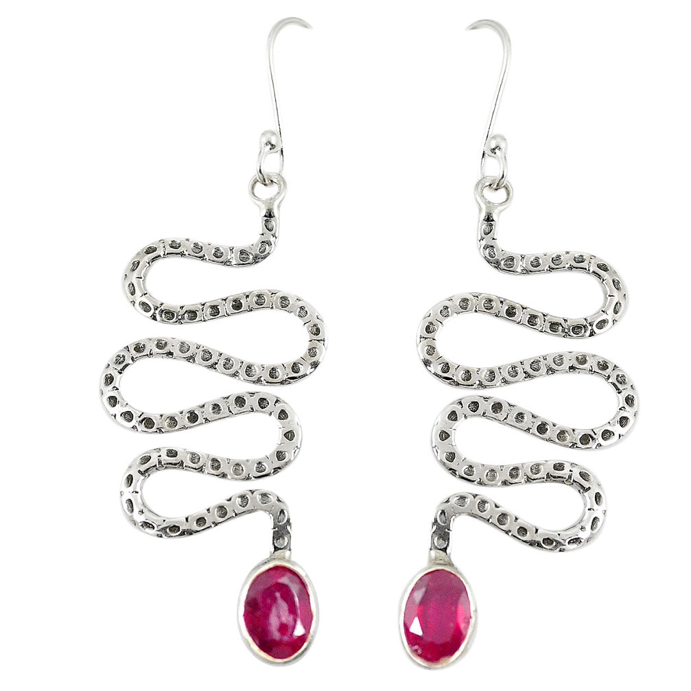 ver natural red garnet snake earrings jewelry d23294