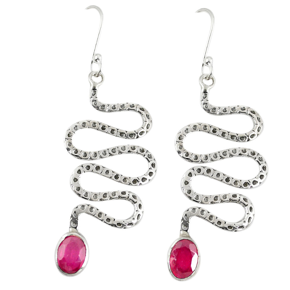 ver natural red garnet snake earrings jewelry d23311
