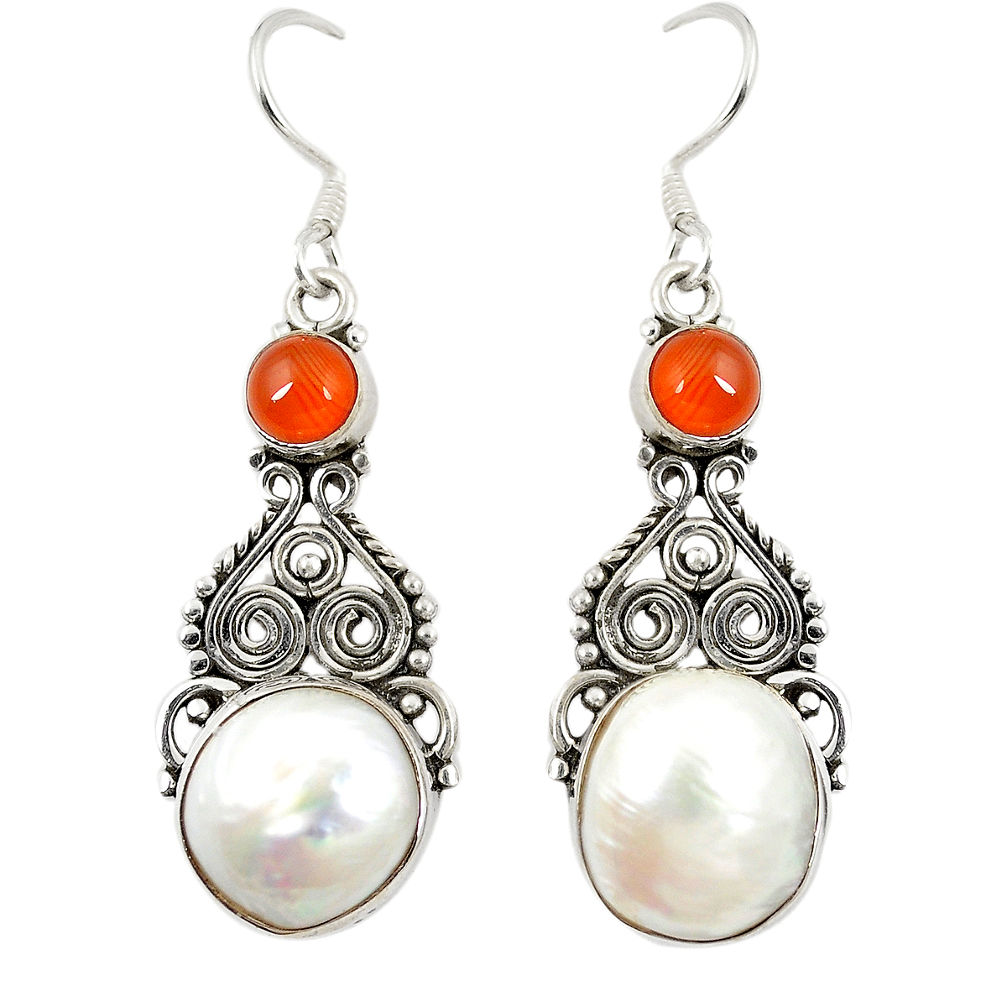 arl cornelian (carnelian) 925 silver dangle earrings d23625