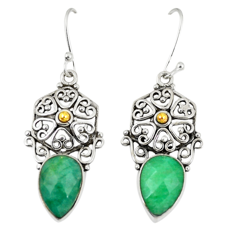 925 sterling silver green emerald quartz dangle earrings jewelry d23671