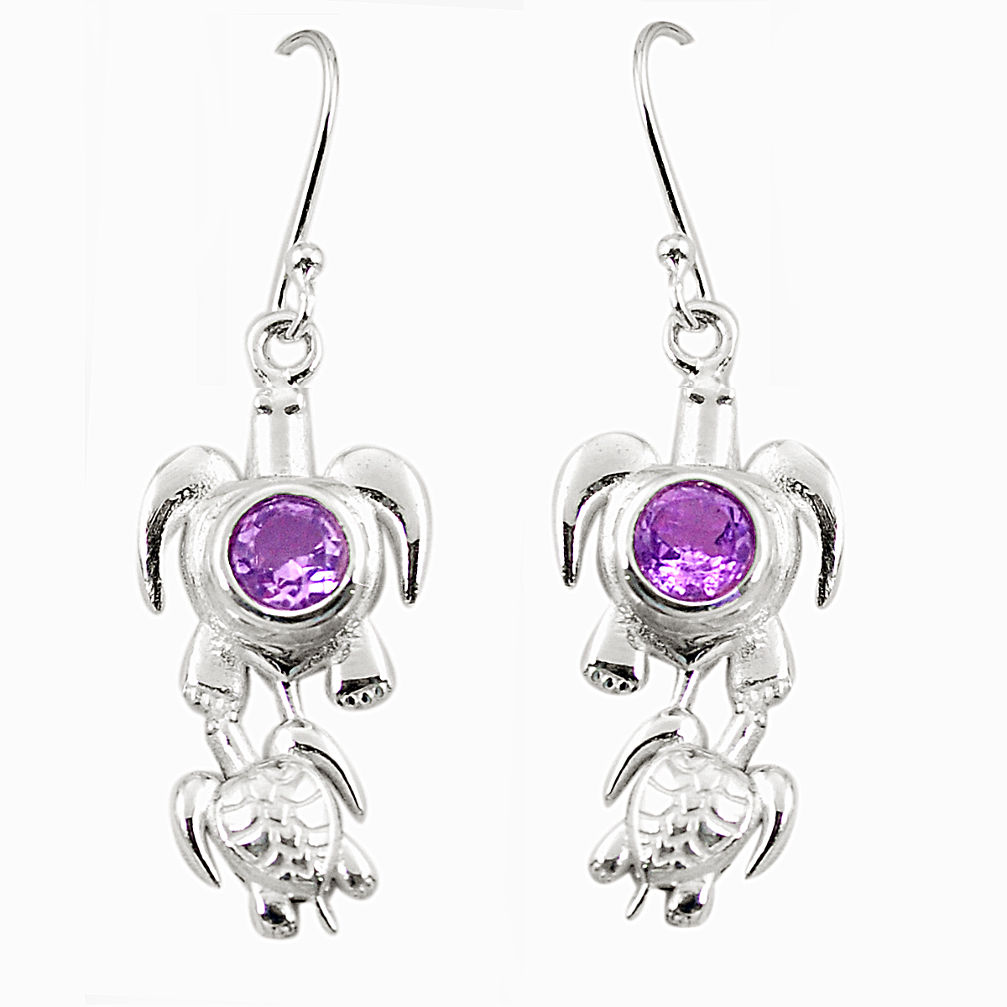 methyst 925 sterling silver tortoise earrings d25179