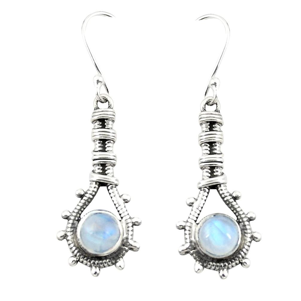 925 sterling silver natural rainbow moonstone dangle earrings jewelry d25197