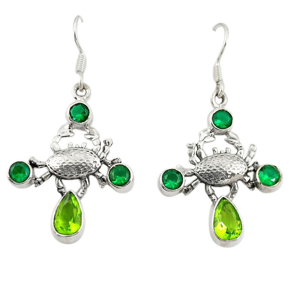 erald quartz 925 sterling silver crab earrings d25303