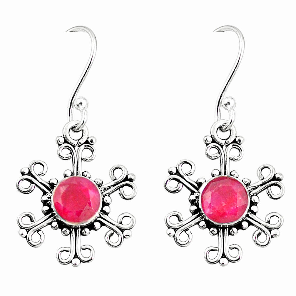 925 sterling silver red ruby quartz dangle earrings jewelry d25424