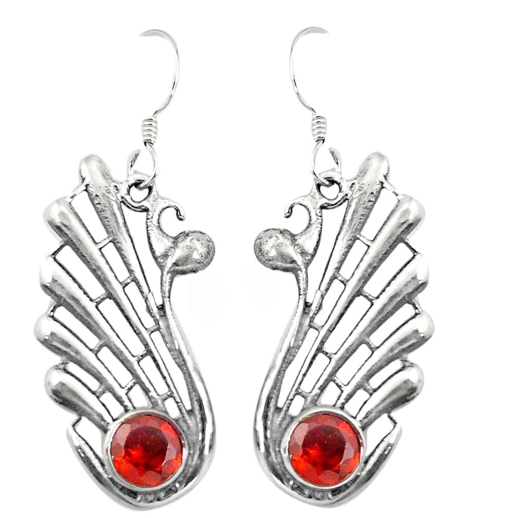 925 sterling silver natural red garnet dangle earrings jewelry d25464
