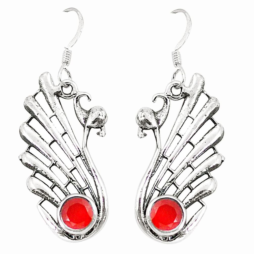 Red ruby quartz 925 sterling silver dangle earrings jewelry d25475