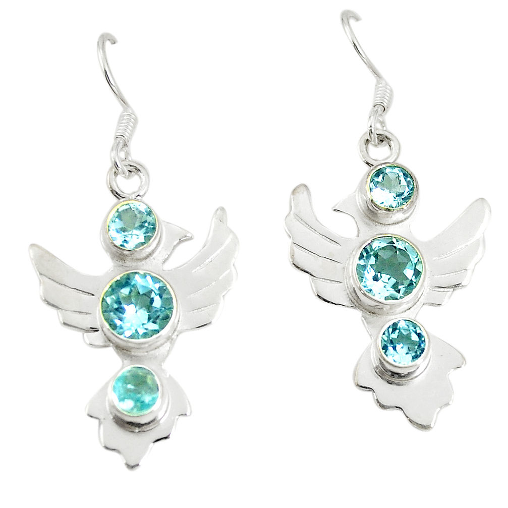 925 sterling silver natural blue topaz dangle earrings jewelry d25491